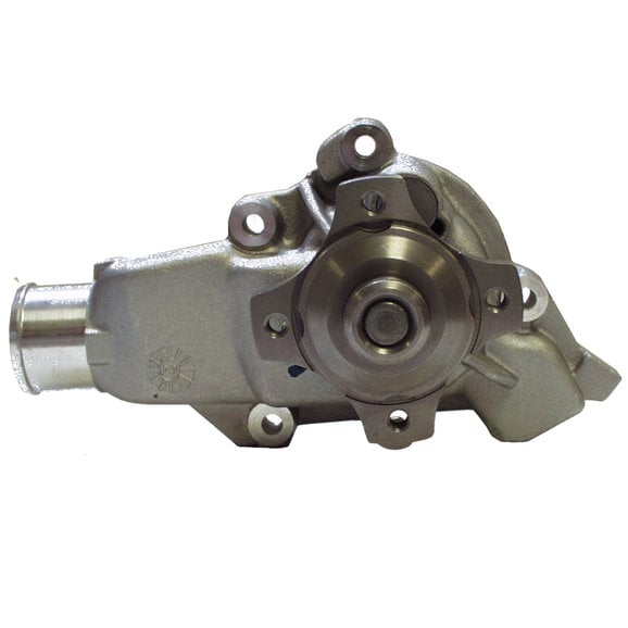 Crown Automotive 5012366AB unpainted aluminum water pump for Jeep 4.0L engines, manufacturer kit includes gasket