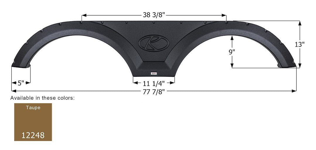 Faldón de guardabarros Icon 12248 para RV - 77-7/8 pulg, Gris topo