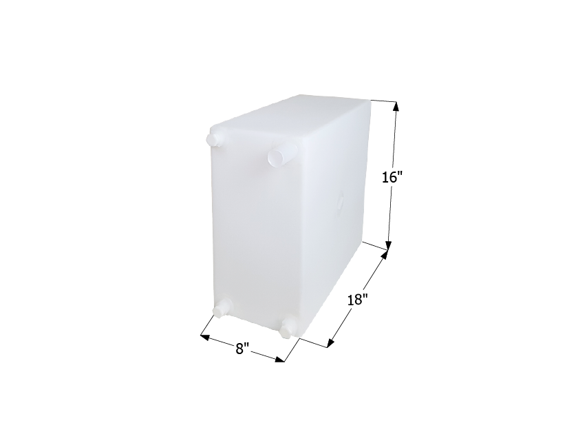 10 Gallon Fresh Water Tank - White - 18" (W) x 8" (L) x 16" (H)