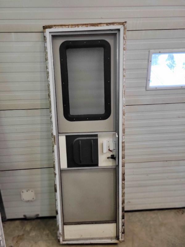 RV Entrance Door Square with Screen and Frame - Used RV Parts