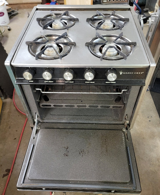 Propane RV Oven and Stove Magic Chef 4 Burner