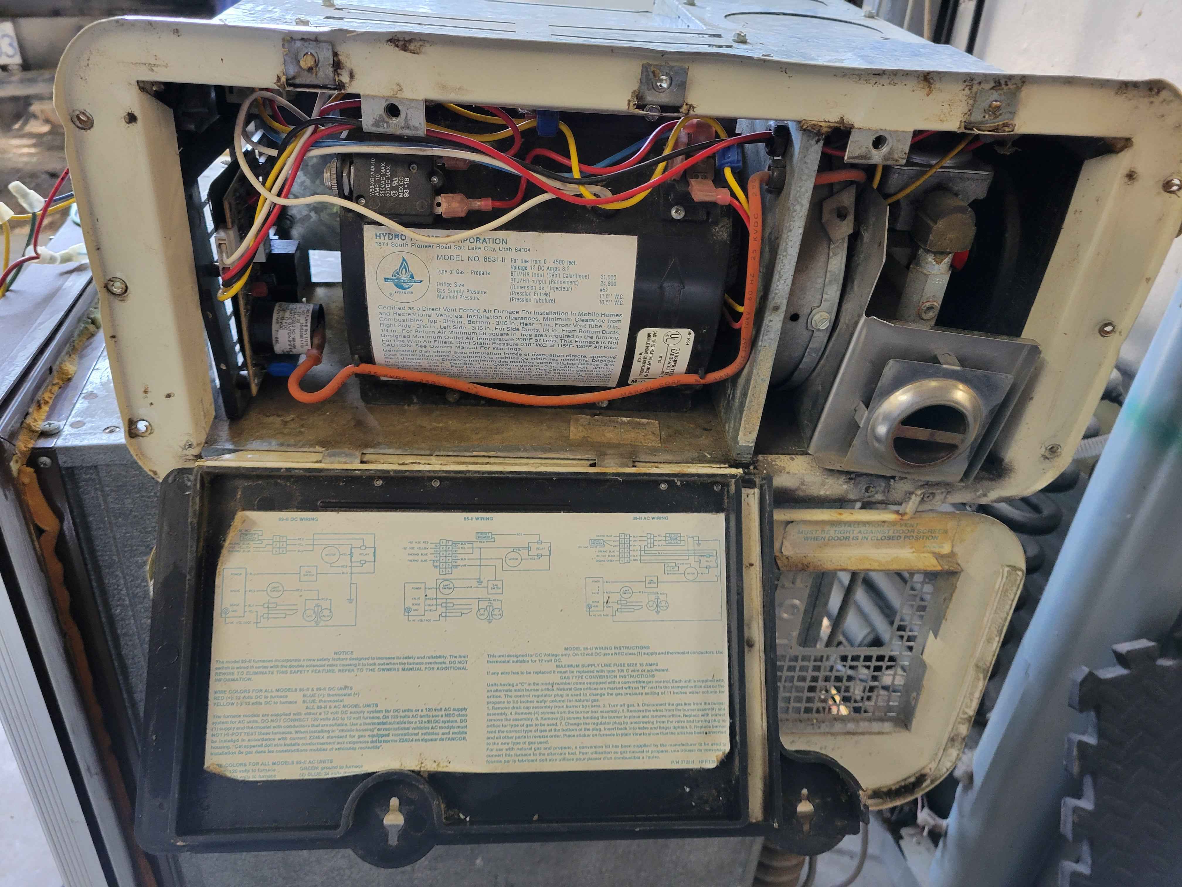 RV Propane Furnace 31000 BTU Hydroflame/Atwood