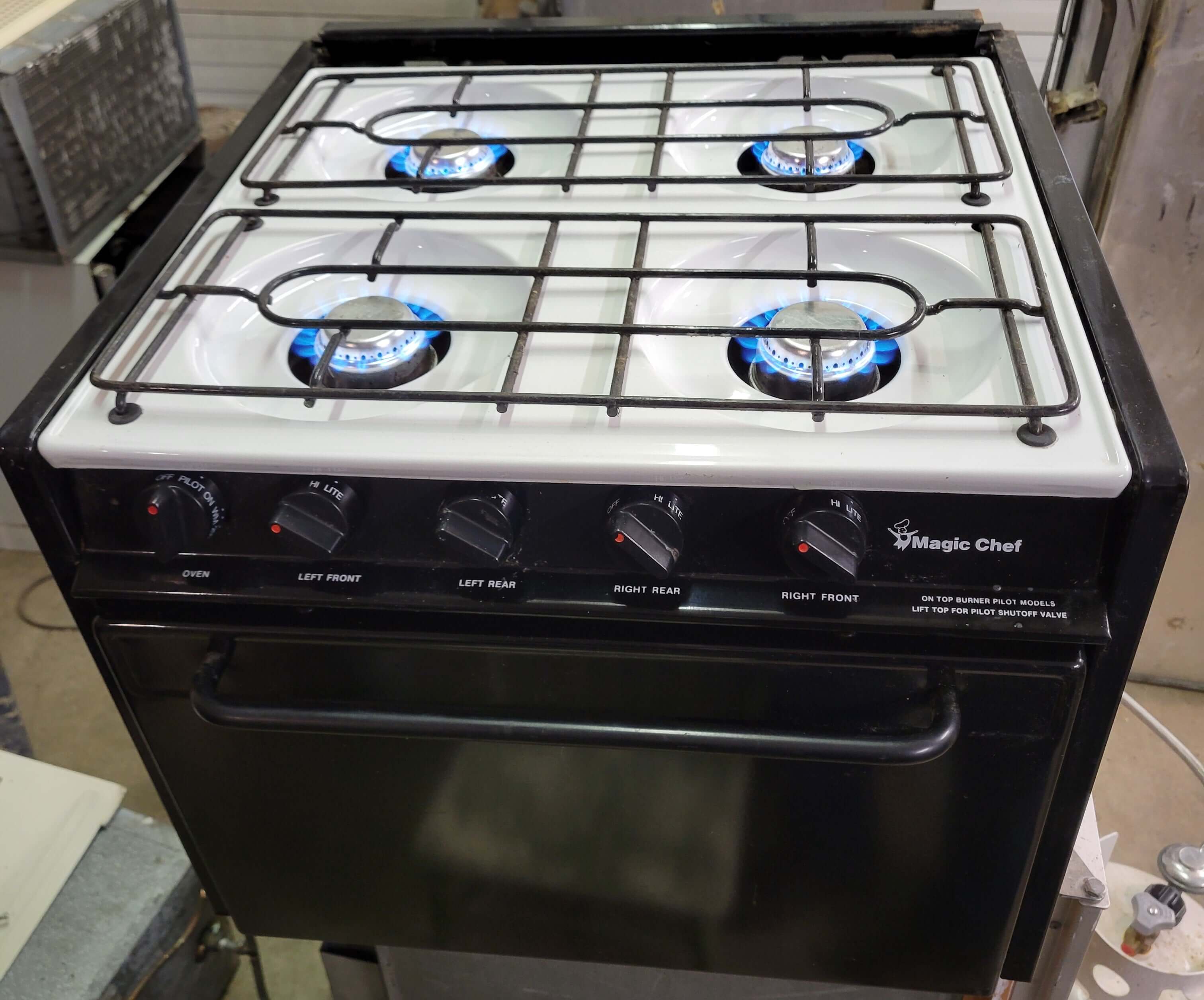 Magic Chef RV Propane Range Four Burner Stove