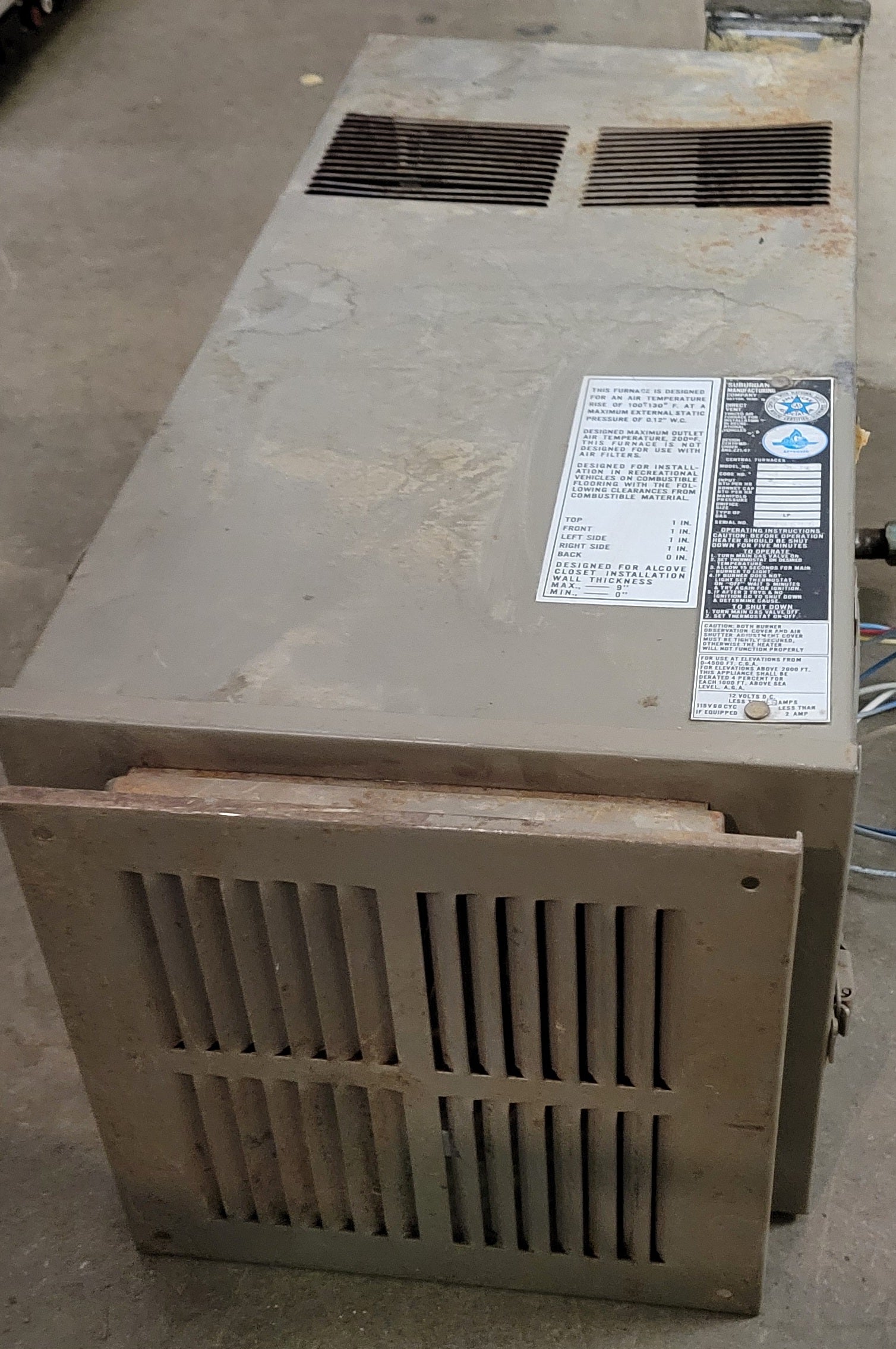 Suburban NT-16FC 16,000 BTU RV Propane Furnace