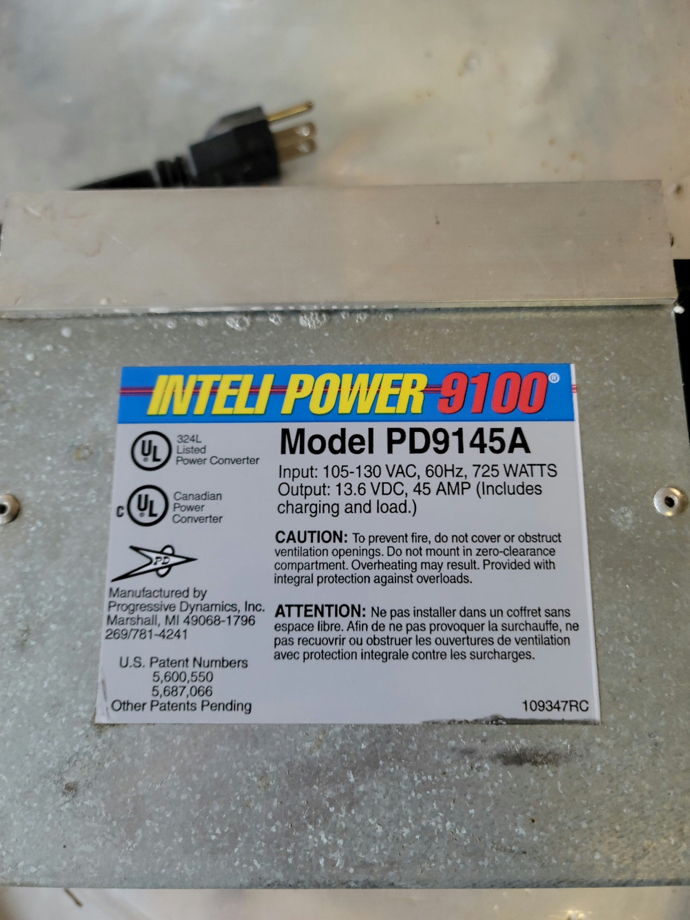 Inteli Power 9100 Converter Progressive Dynamics PD9145A