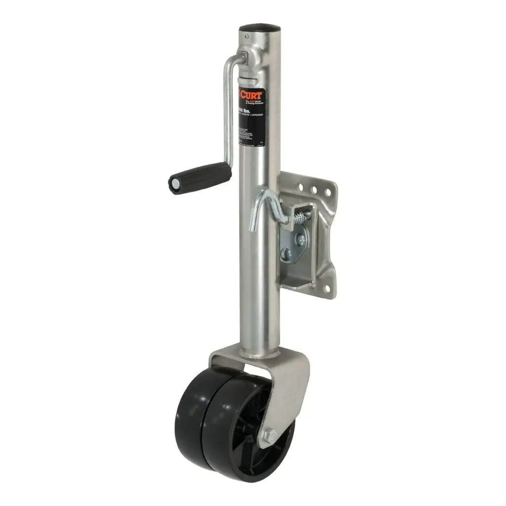 CURT 28155 Marine Trailer Jack with Dual 6-in Wheels, 1,500 lb