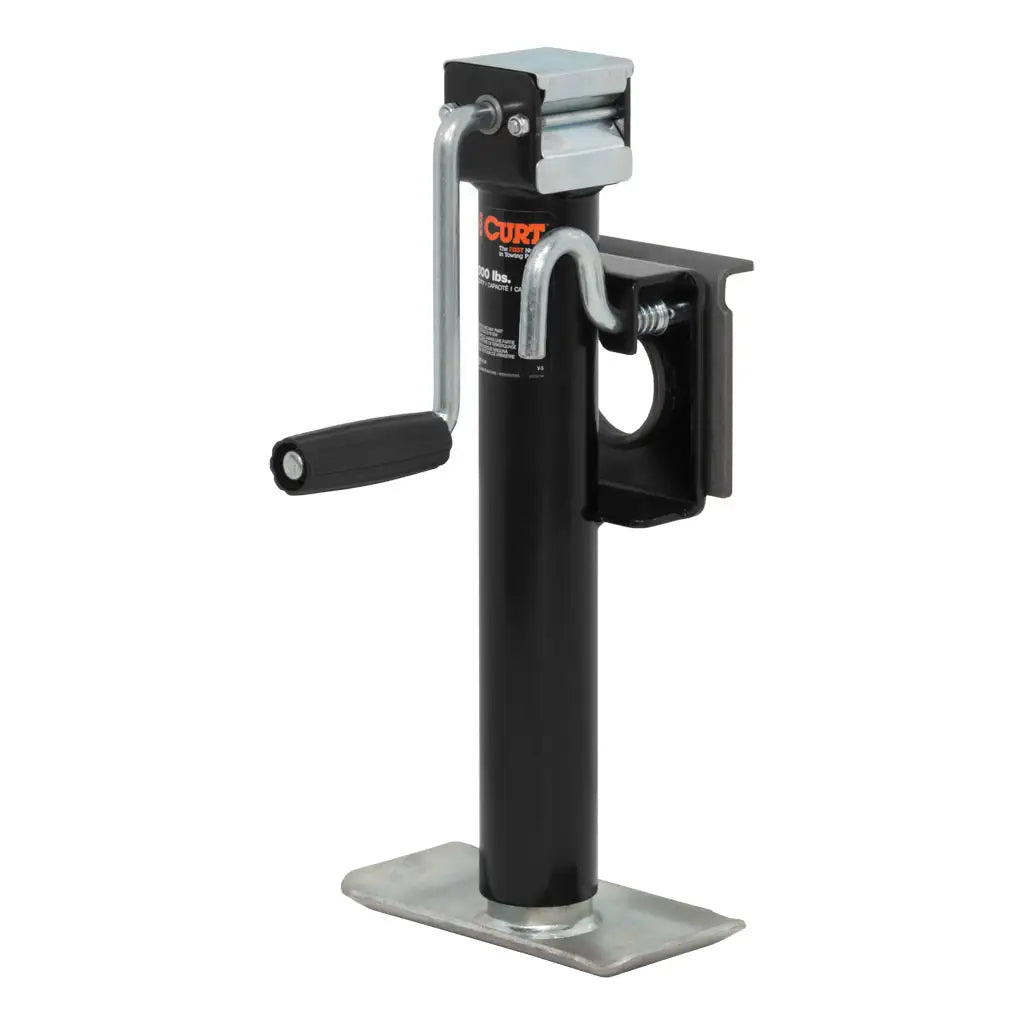 CURT 28302 Bracket-Mount Swivel Trailer Jack, 2,000-lb Lift