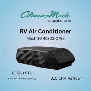 Coleman Mach 10 RV A/C with Heat Pump 15000 BTU Black 35004-0792