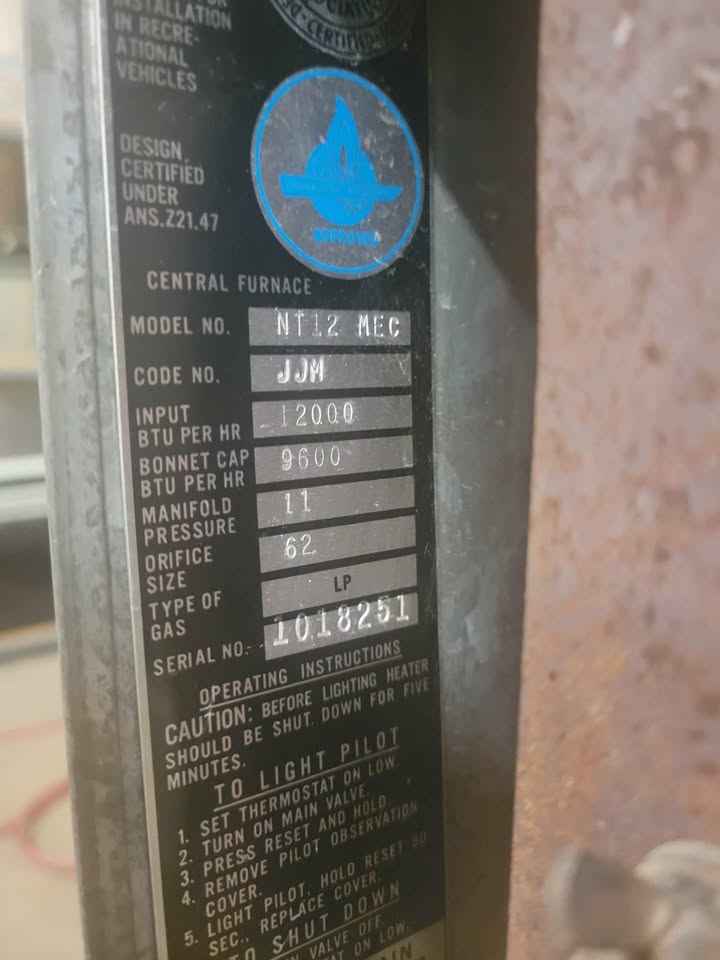 Suburban NT-12 RV Propane Furnace 12,000 BTU