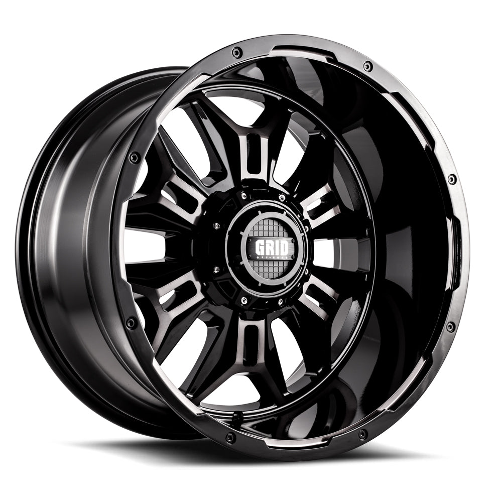 Grid Wheels GD1122120052S487 GD11 22x12 Gloss Black Wheel