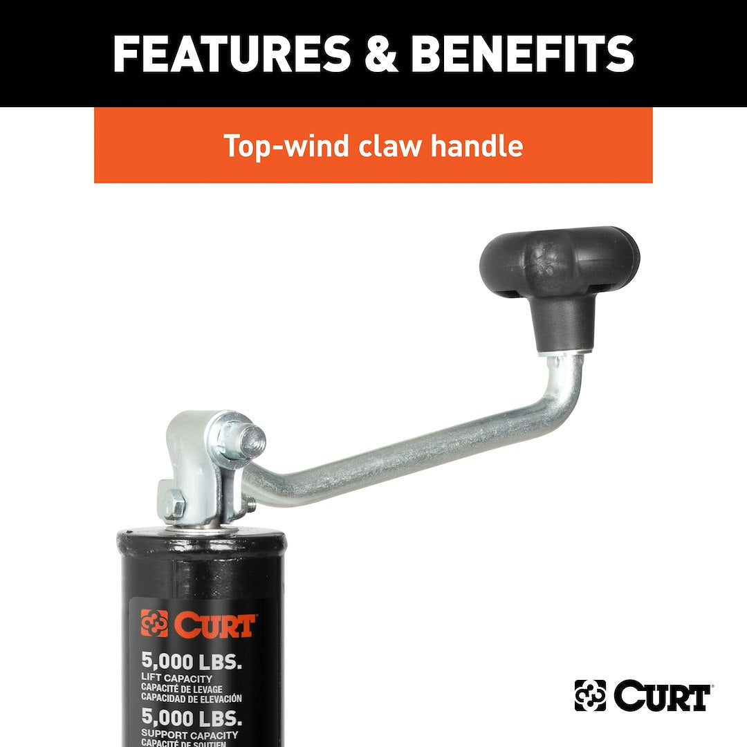 CURT 15 Inch 5000 Pound Trailer Tongue Jack (25007)