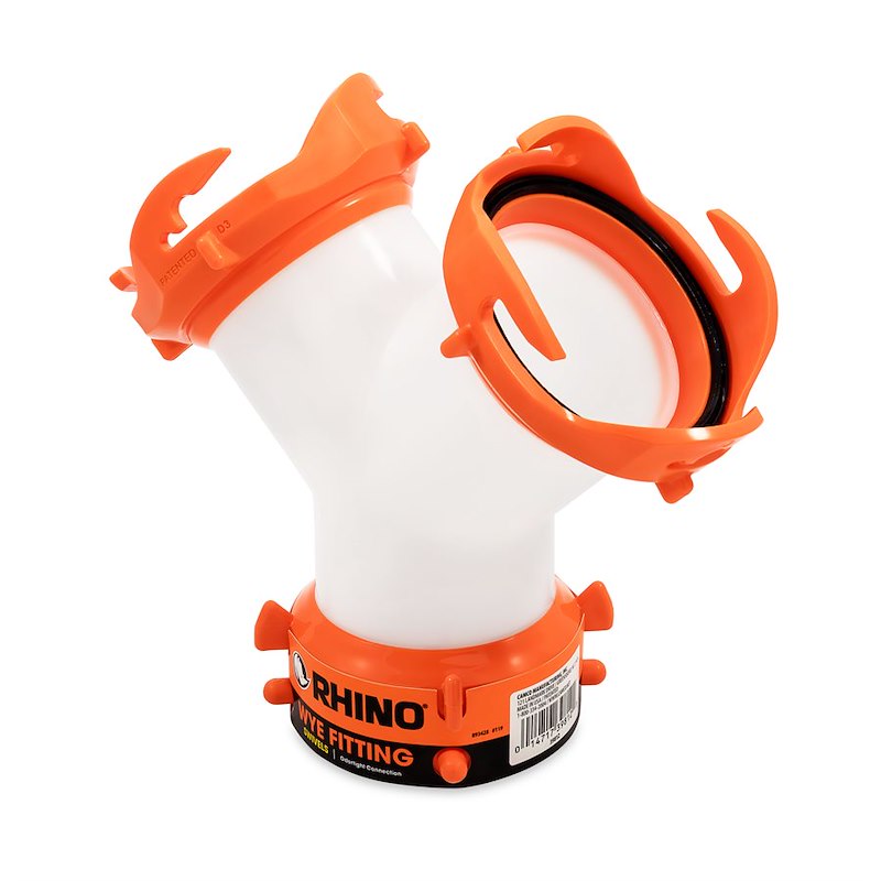 Camco 39812 RhinoFLEX RV Sewer Hose Wye Connector – 360° Swivel