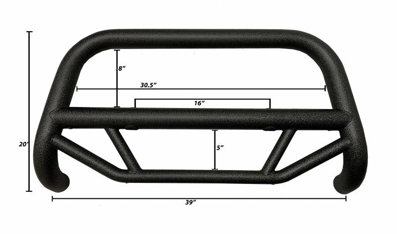 Black Horse Offroad MBT-MR1312 Bull Bar Black Textured 2-1/2 Inch No with skid plate - image 3