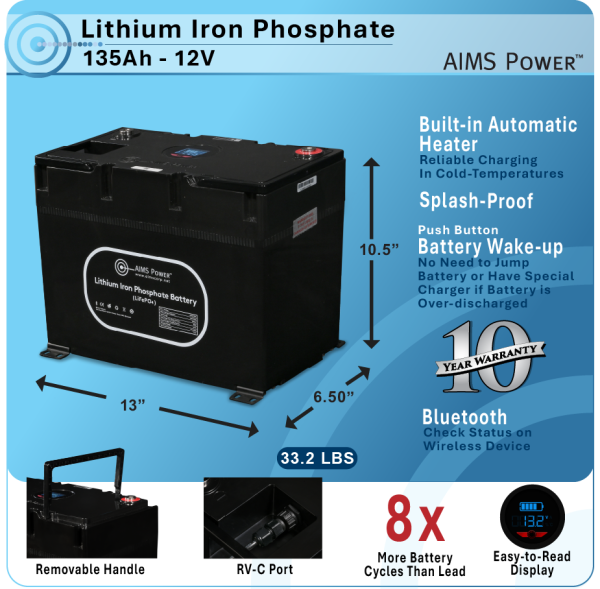 Aims Power Lfp12v135a Battery - image 7