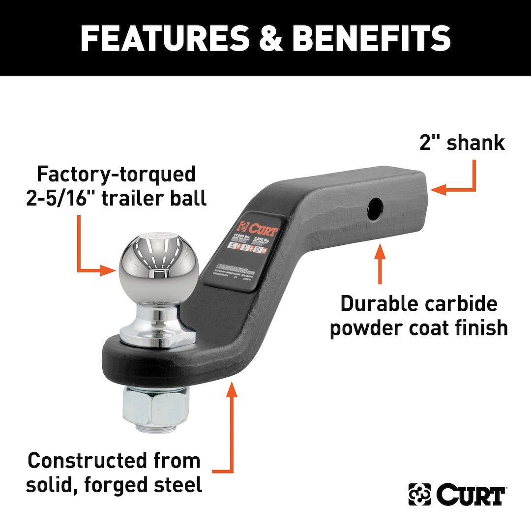 Curt 45332 Trailer Hitch Ball Mount - image 2