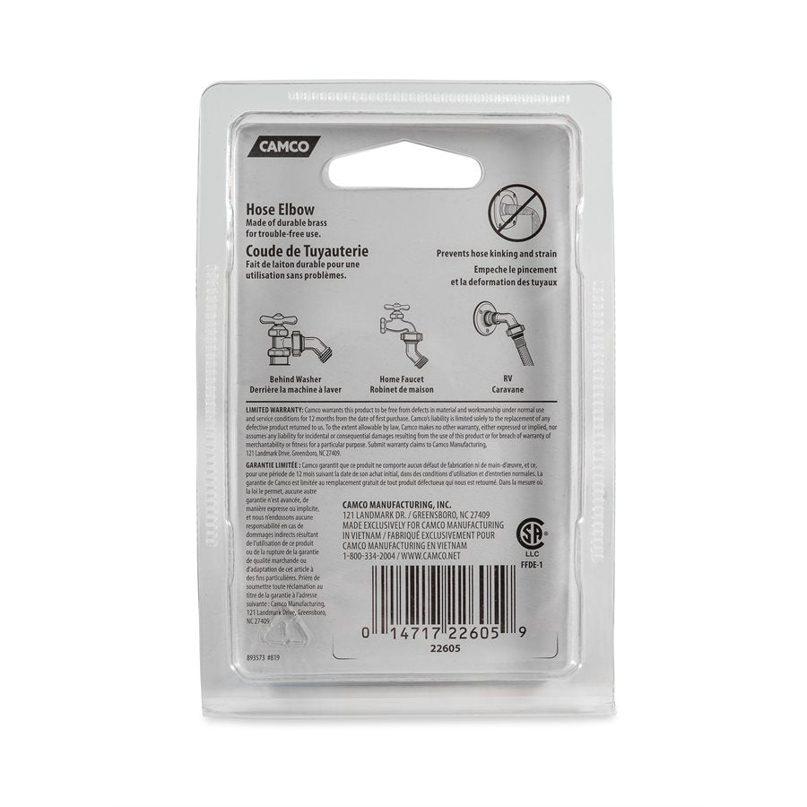 Camco Fresh Water Hose Connector (22605) – End Size1: 3/4 Inch Fpt