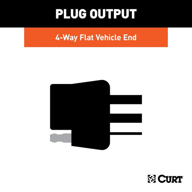 CURT 56434 T-Connector 4-Way Flat Trailer Wiring Harness - Toyota RAV4 & Mitsubishi PHEV