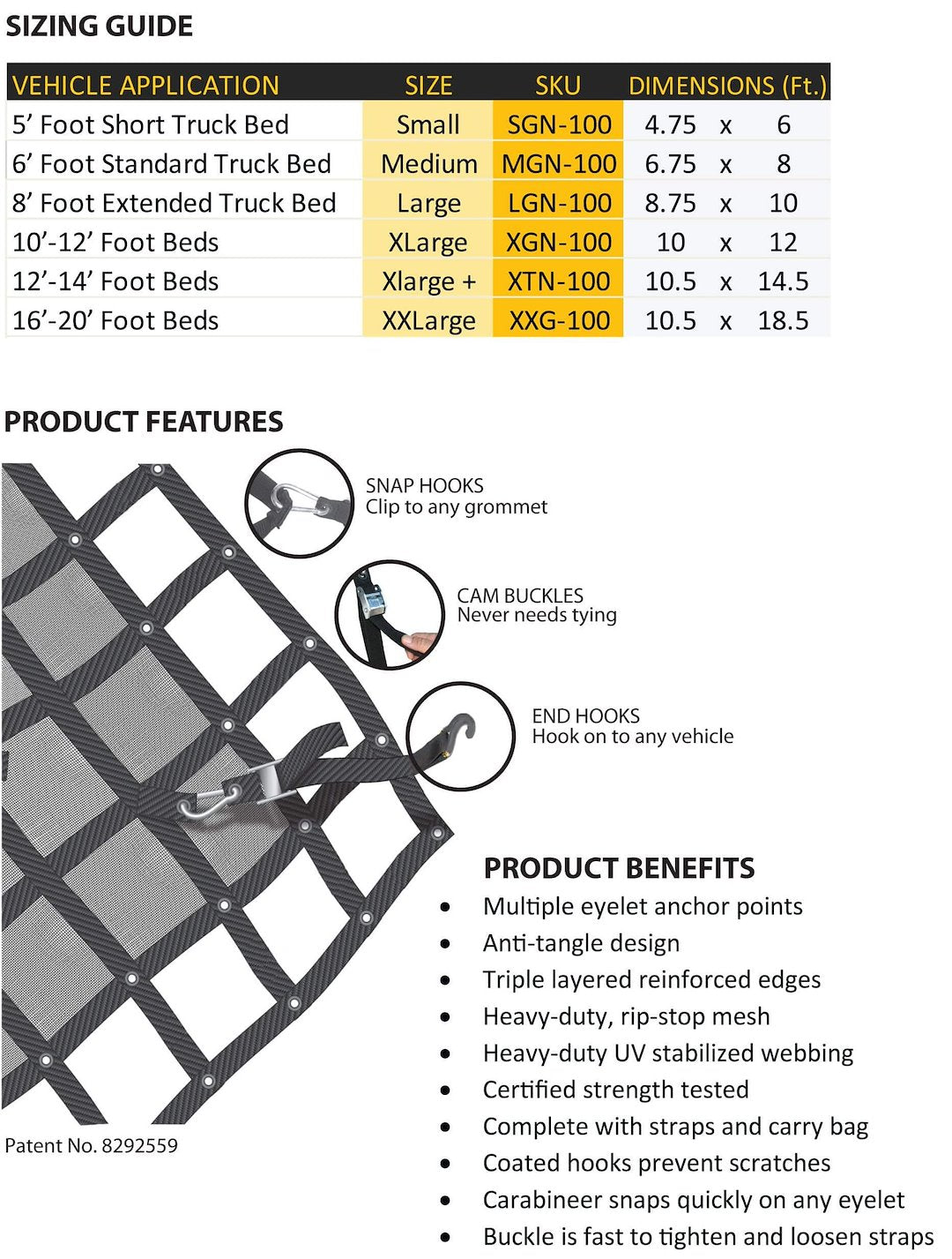 Gladiator Cargo Nets Mgn-100 Exterior Cargo Net - image 5