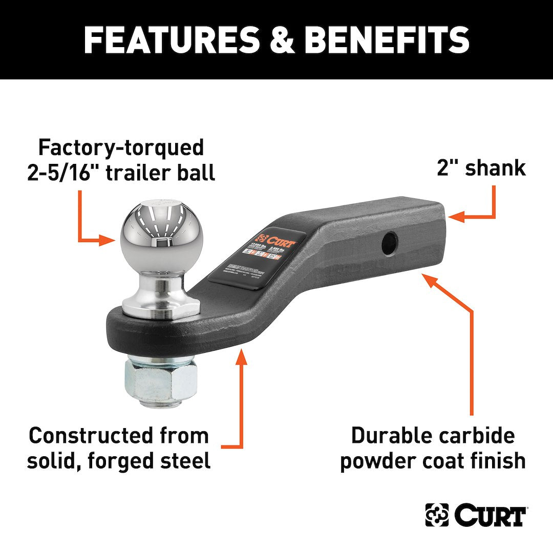 Curt 45331 Trailer Hitch Ball Mount - image 2