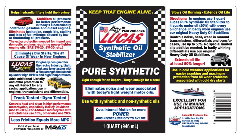 Lucas Oil 10130 Synthetic Heavy-Duty Oil Stabilizer