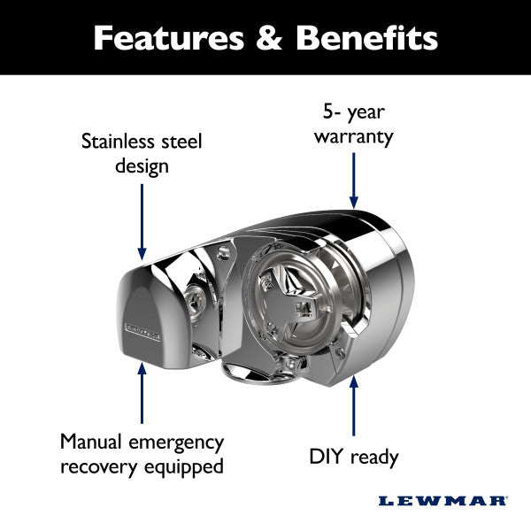 Lewmar Pro-Fish 1000 Windlass 12V Stainless Steel – 6656411108-102