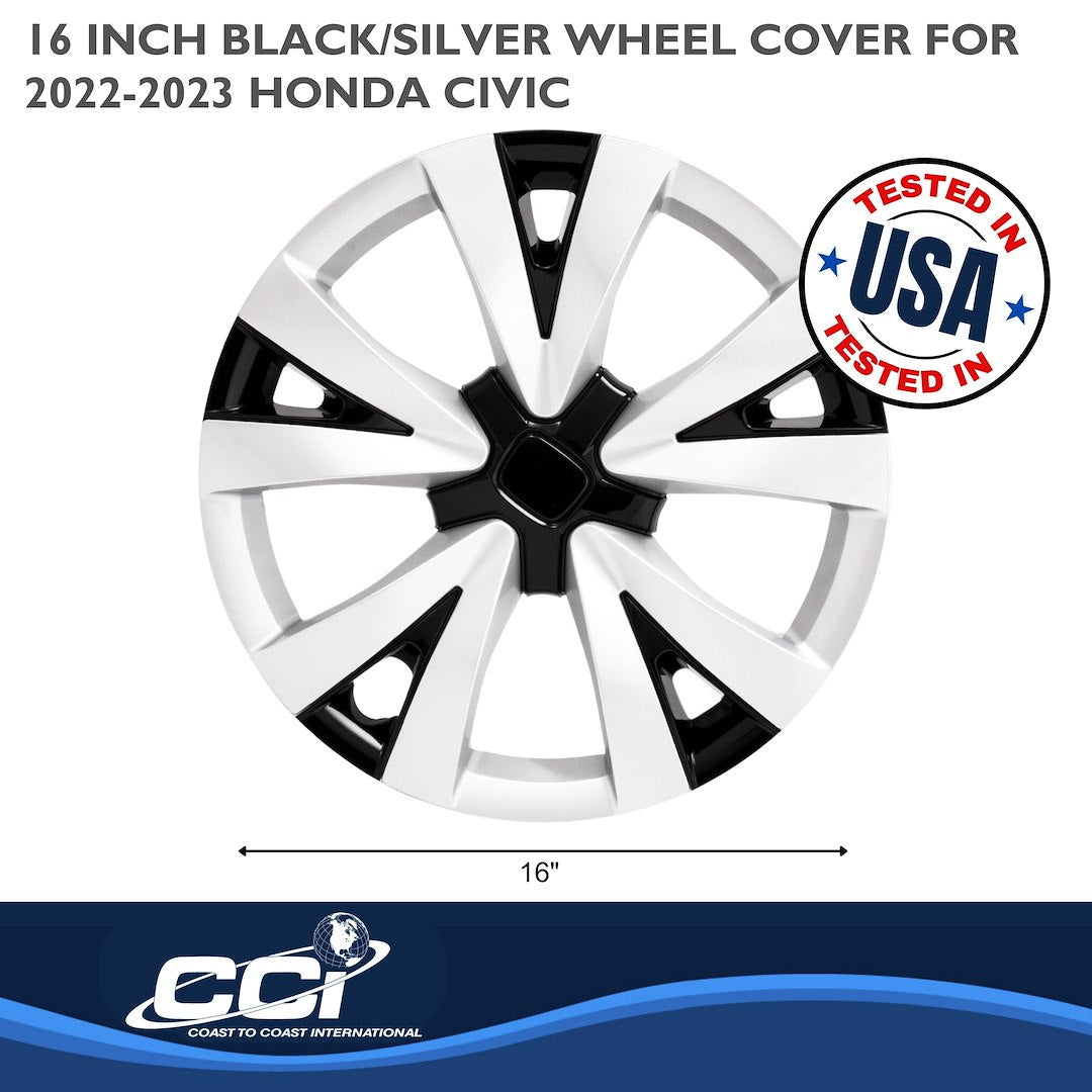 Coast To Coast 55916SB Black/Silver Civic Wheel Covers - image 3