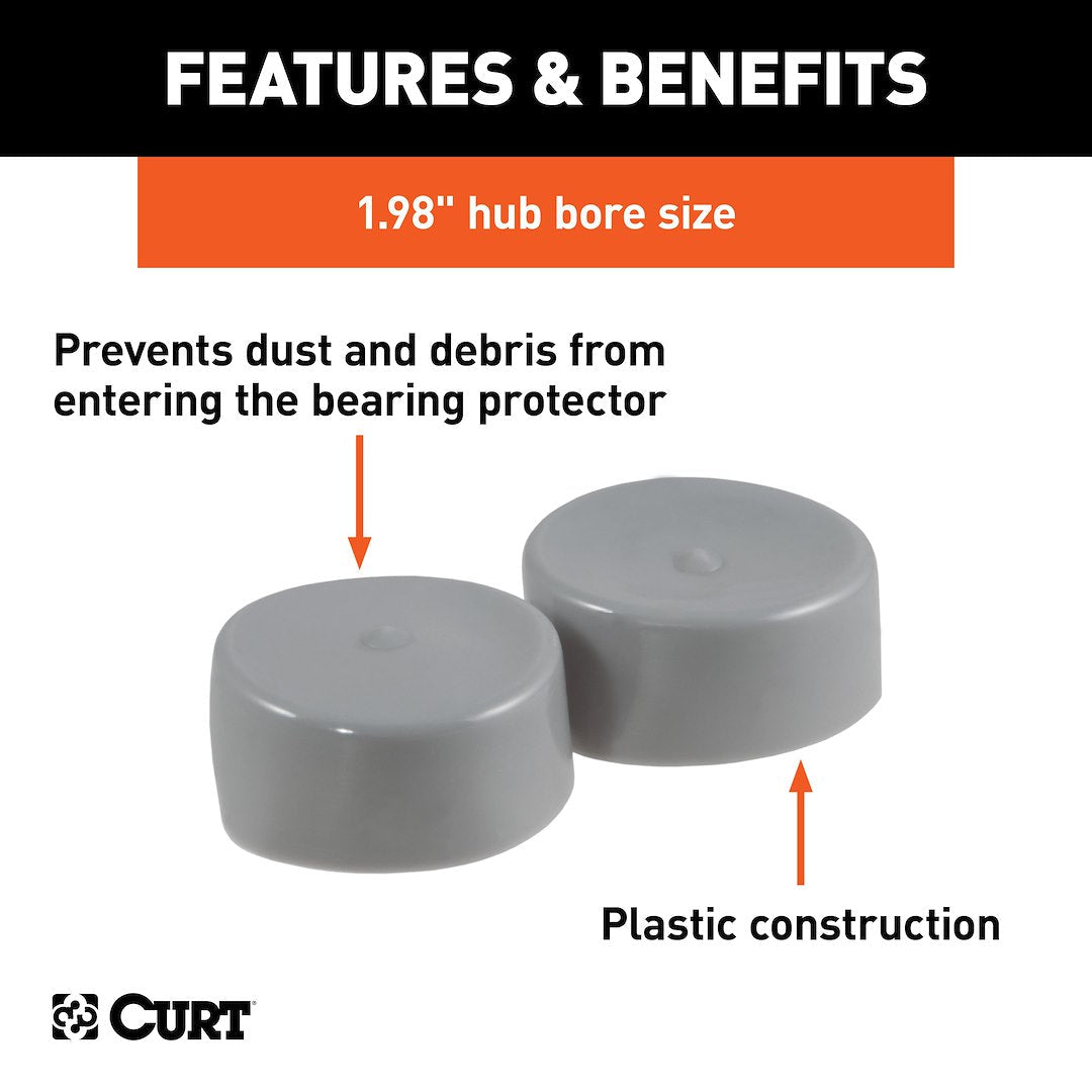CURT Trailer Wheel Bearing Dust Cap (23198) – Material: Plastic