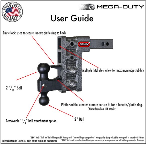 Gen-Y Hitch Gh-515 Trailer Hitch Ball Mount - image 5
