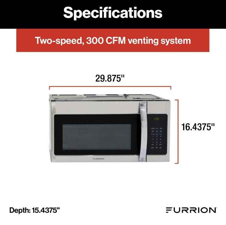 Furrion FMCM15A-SS Gen2 Over-The-Range Convection Microwave Oven 1.5 Cu Ft