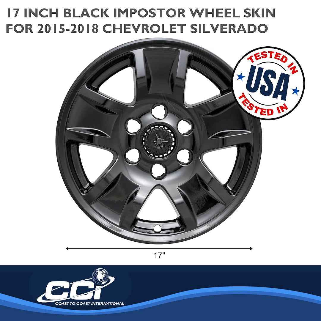 Coast To Coast IMP390BLKN Black Silverado Impostor Wheel Skins