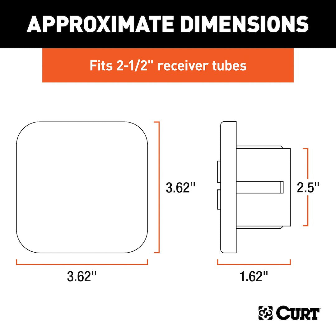 CURT Trailer Hitch Cover (22277) – Hitch Size: 2-1/2 Inch