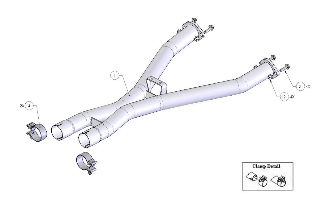 Borla 60087 Exhaust Crossover Pipe - image 2