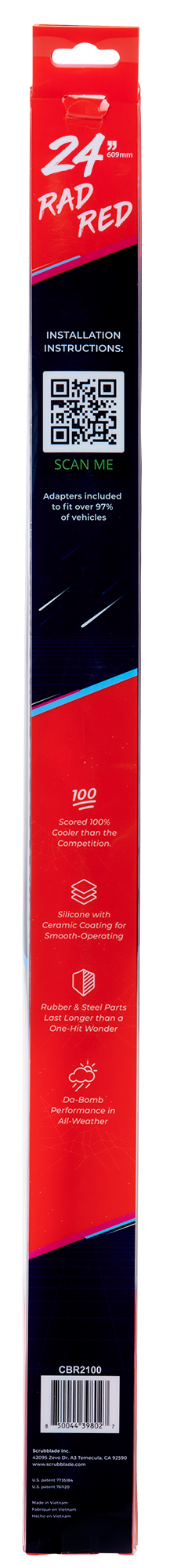 Scrubblade CBR2400 Red All-Weather ShadeBlade Wiper