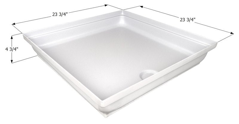 Icon 15235 24" x 24" RV Shower Pan – Polar White ABS Shower Base