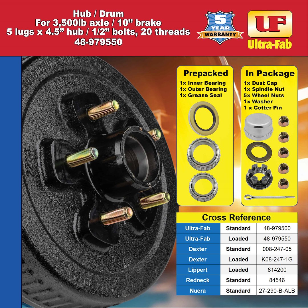 Ultra-Fab Products 48-979550 Trailer Brake Hub Assembly - image 8