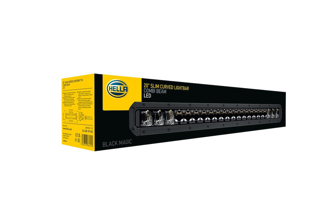 Hella 358197501 Black Magic Tough 20-Inch Curved Slim Light Bar