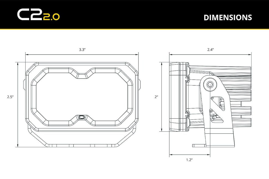 Diode Dynamics DD8106P C2 2.0 Pro Yellow Combo Lights