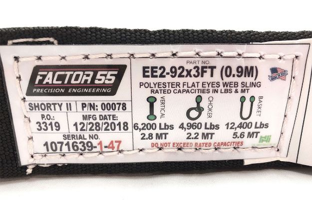 Factor 55 00078 Shorty Strap II, 3 Ft x 2 Inch