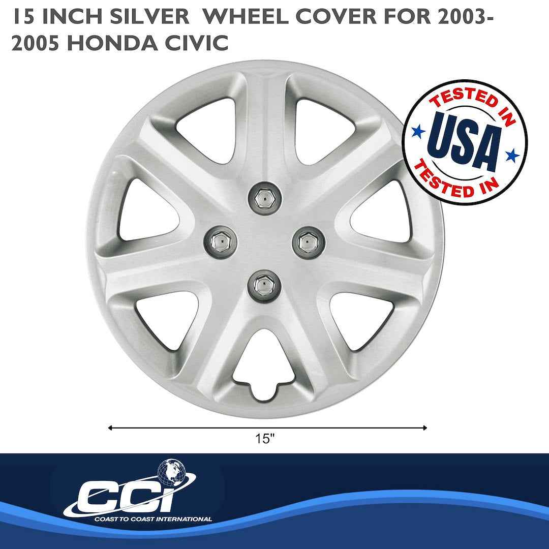 Coast To Coast B890215S Silver Civic Wheel Covers, Set of 4