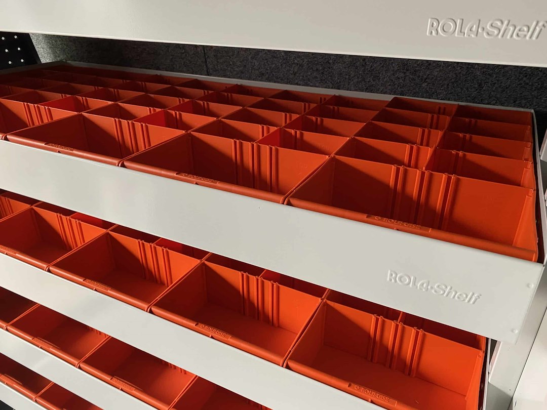 Rolacase Rp428/2 Extra-Large Orange Shelf Bins, Pair