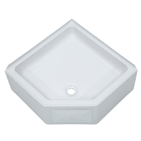 Lippert Better Bath 325246 27" x 27" RV Corner Shower Pan – Center Drain