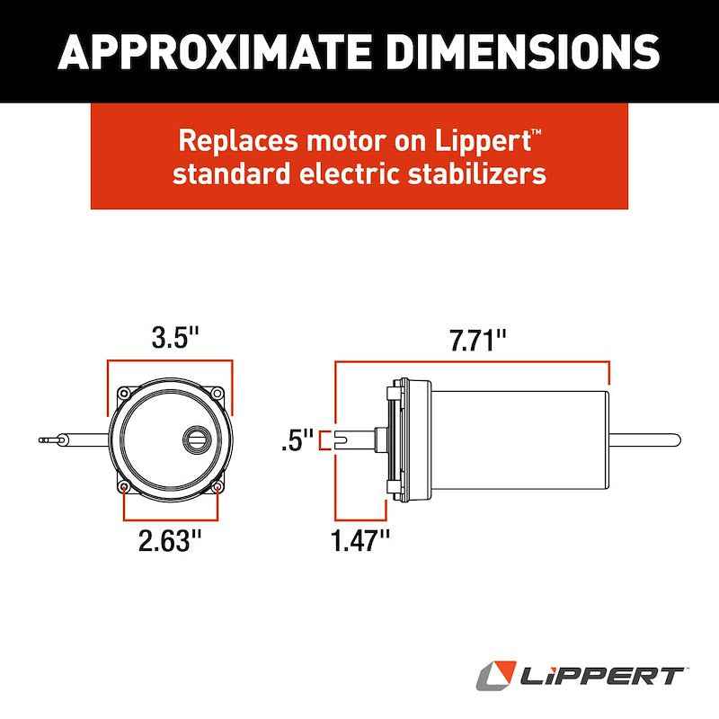 Lippert 138445 Stabilizer Jack Motor – Klauber C-800 Electric
