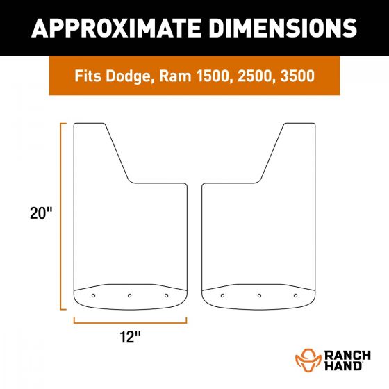 Ranch Hand 250931rh Rubber Mud Guard with Stainless Plate