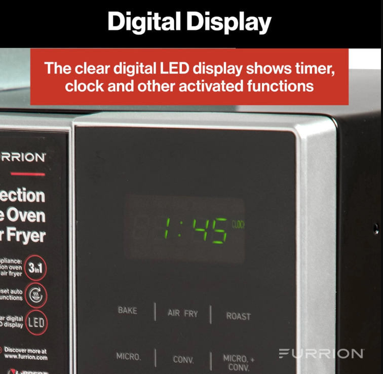 Furrion RV Microwave Oven with Air Fryer & Convection 1.1 Cu Ft Stainless Steel