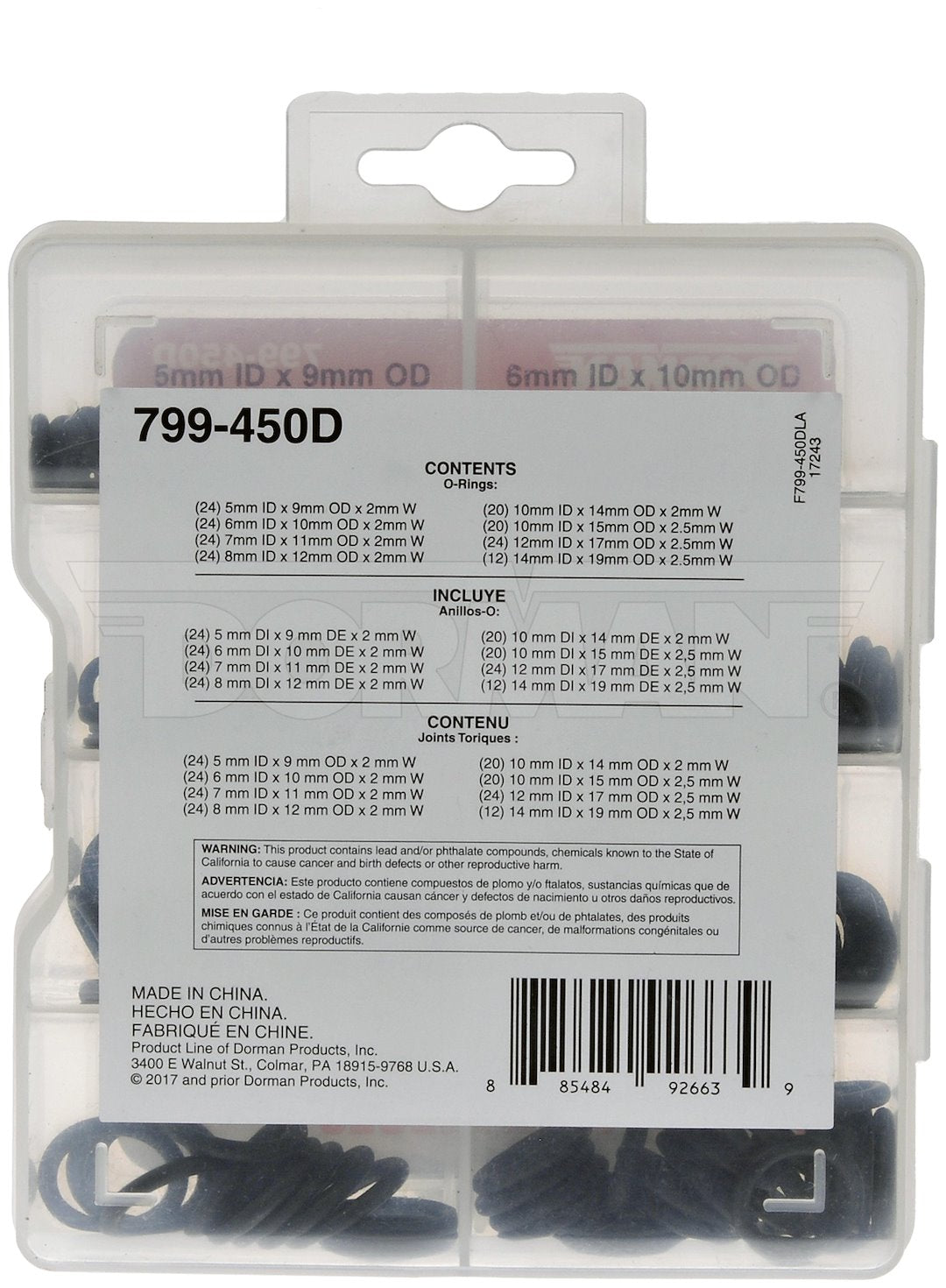 Dorman 799-450d 172-Piece Rubber O-Ring Assortment - image 3