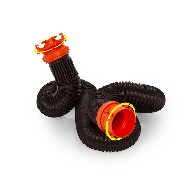 Camco 39764 RhinoFLEX 10' RV Sewer Hose with Swivel Fittings & Locking Rings