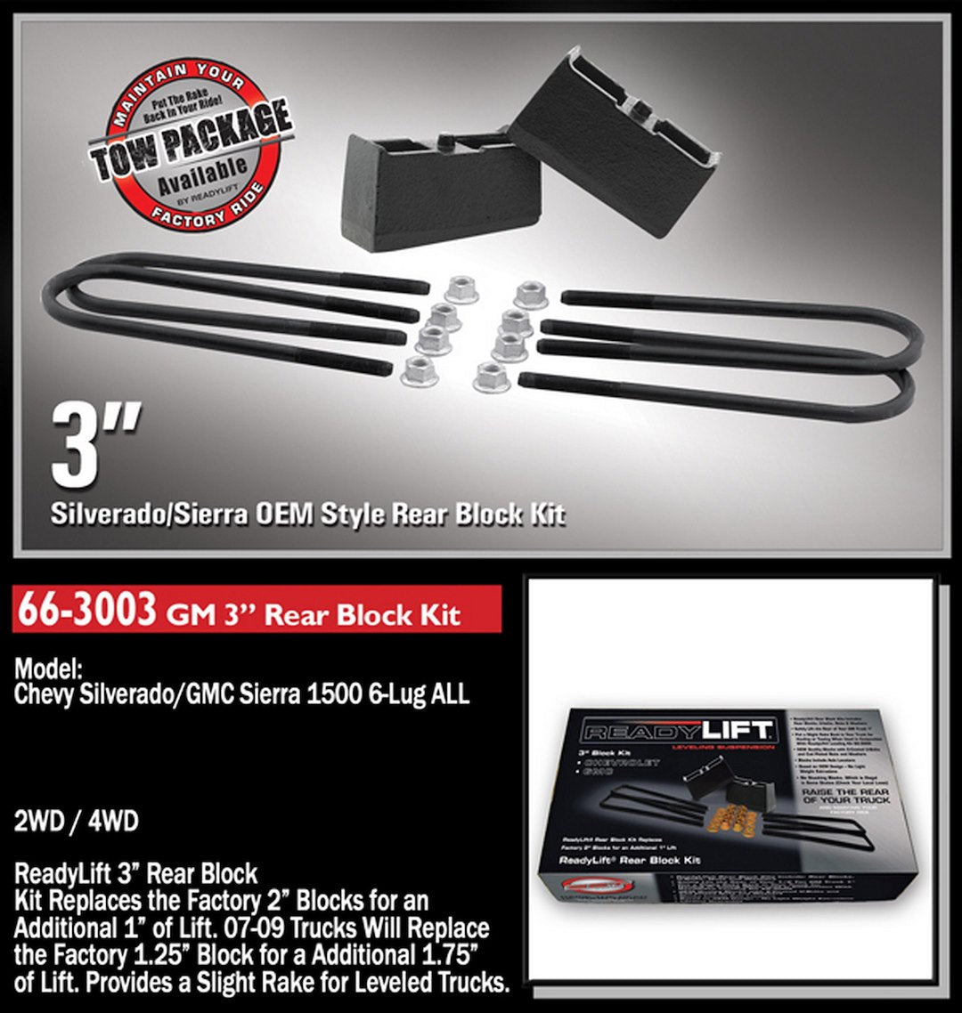 ReadyLift 66-3003 Leaf Spring Block Kit for GM Half-Ton
