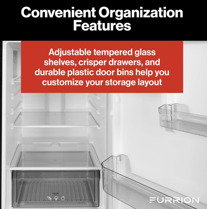 Furrion 2024120716 12V DC RV Fridge– 10.6 Cu. Ft. Dual Door