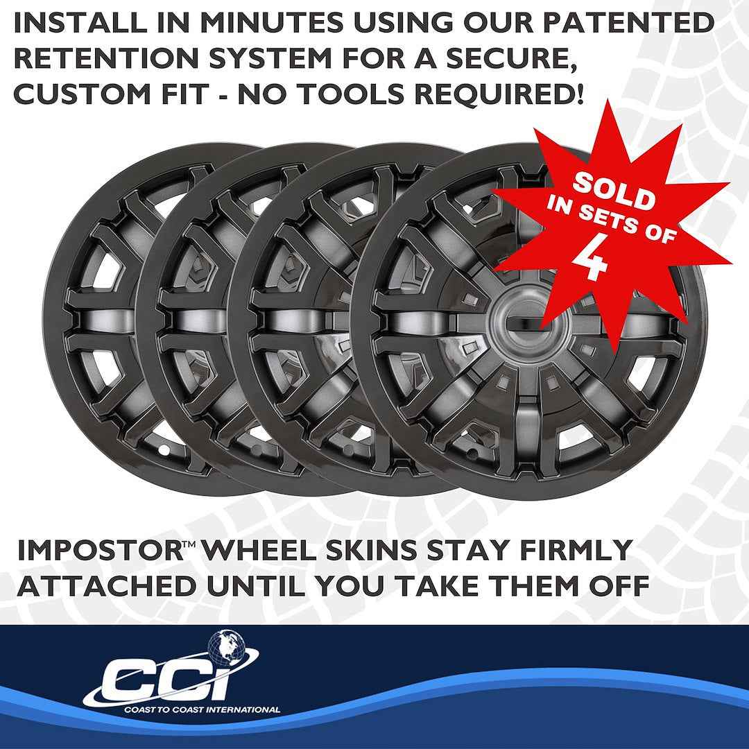 Coast To Coast IMP900CB Silver/Charcoal 17-Inch Wheel Skins