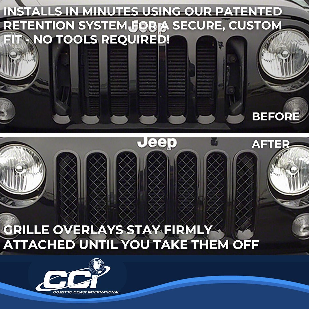 Coast To Coast GI414BLK Wrangler JK Black Mesh Grille Overlay - image 4